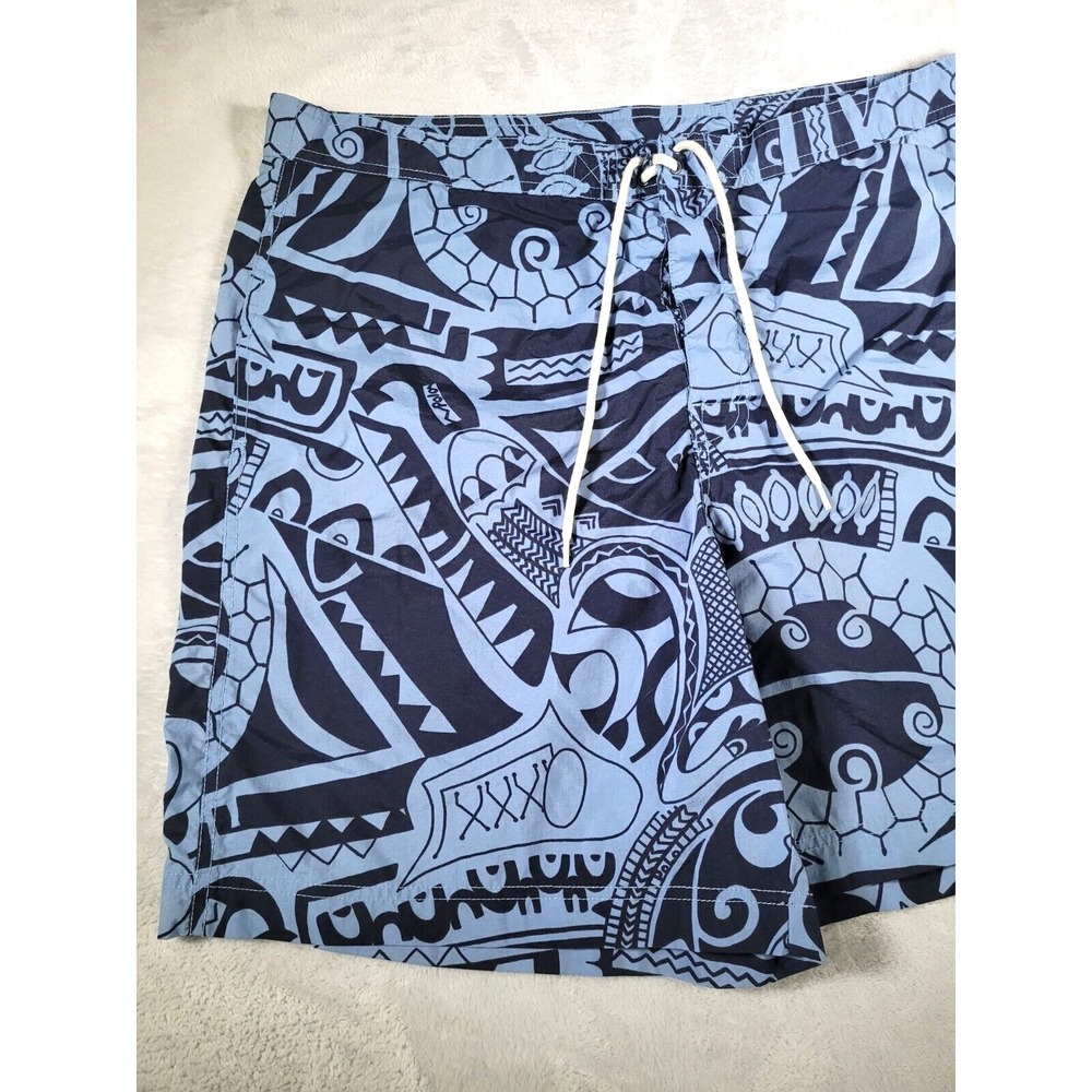 Polo Sport Swim Shorts Mens XL Blue Tiki Pattern All Over Print AOP Mesh Lined - Picture 3 of 11